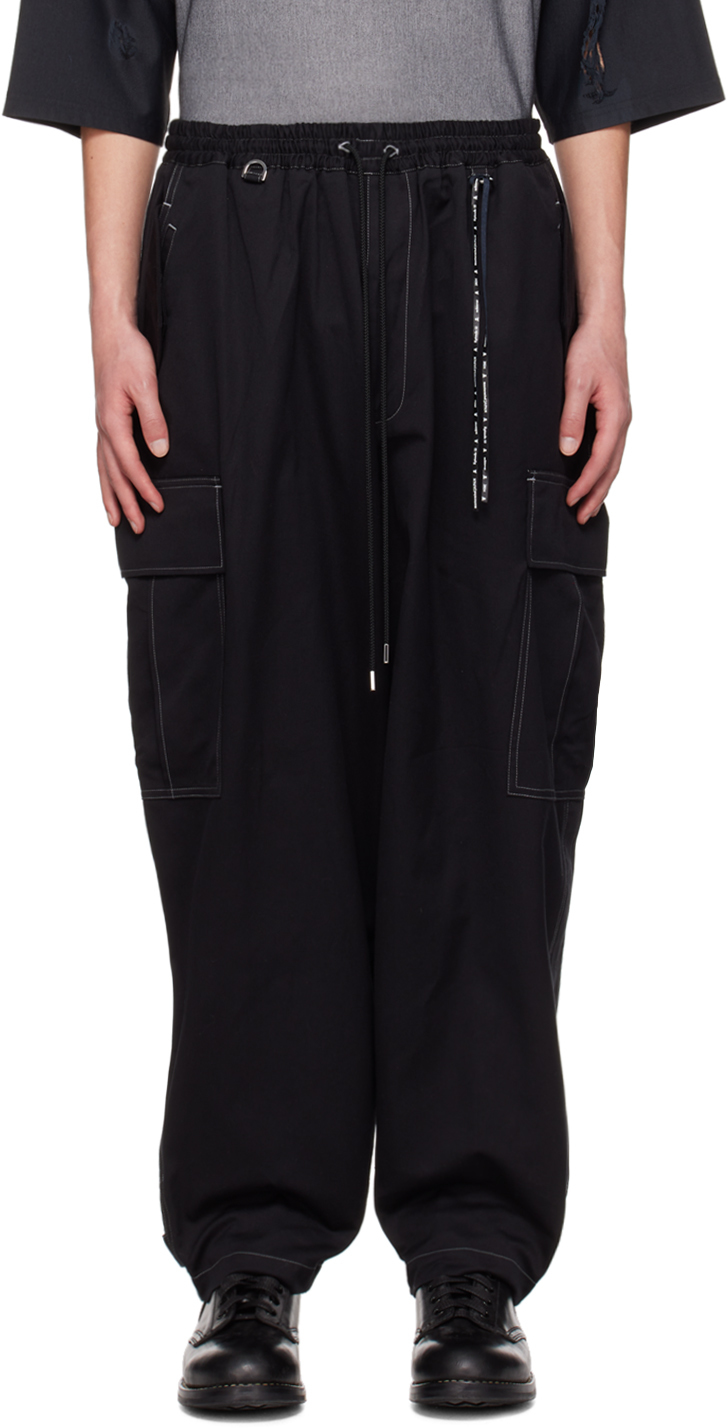 Mastermind Japan Black Easy Cargo Trousers