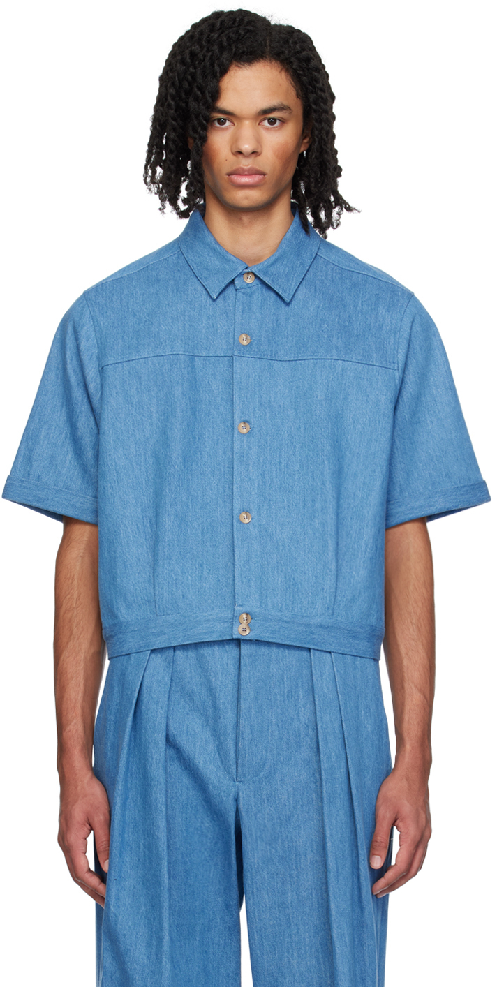 King & Tuckfield: Blue 50's Denim Shirt | SSENSE