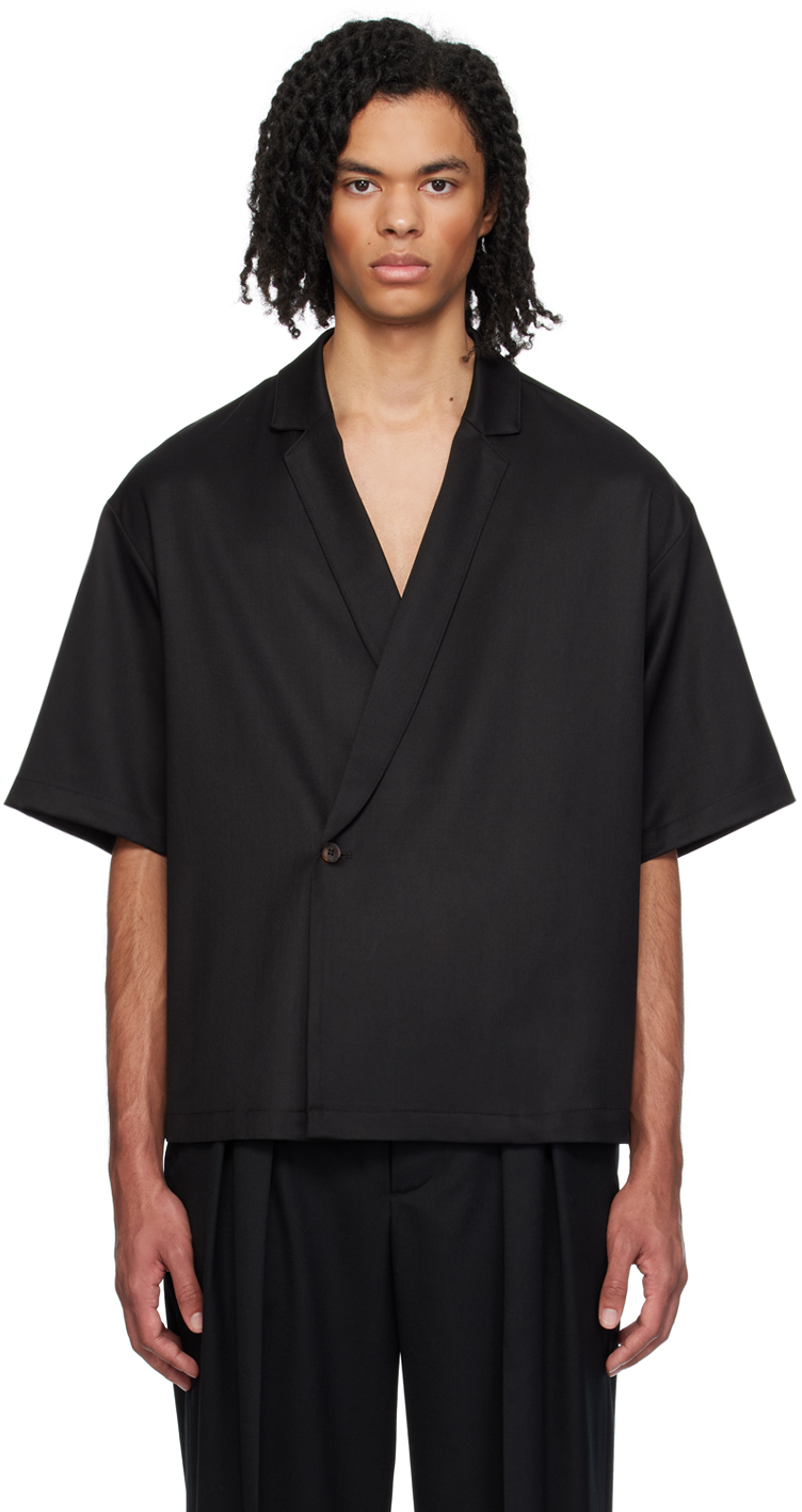 Black Wrap Shirt by King & Tuckfield on Sale