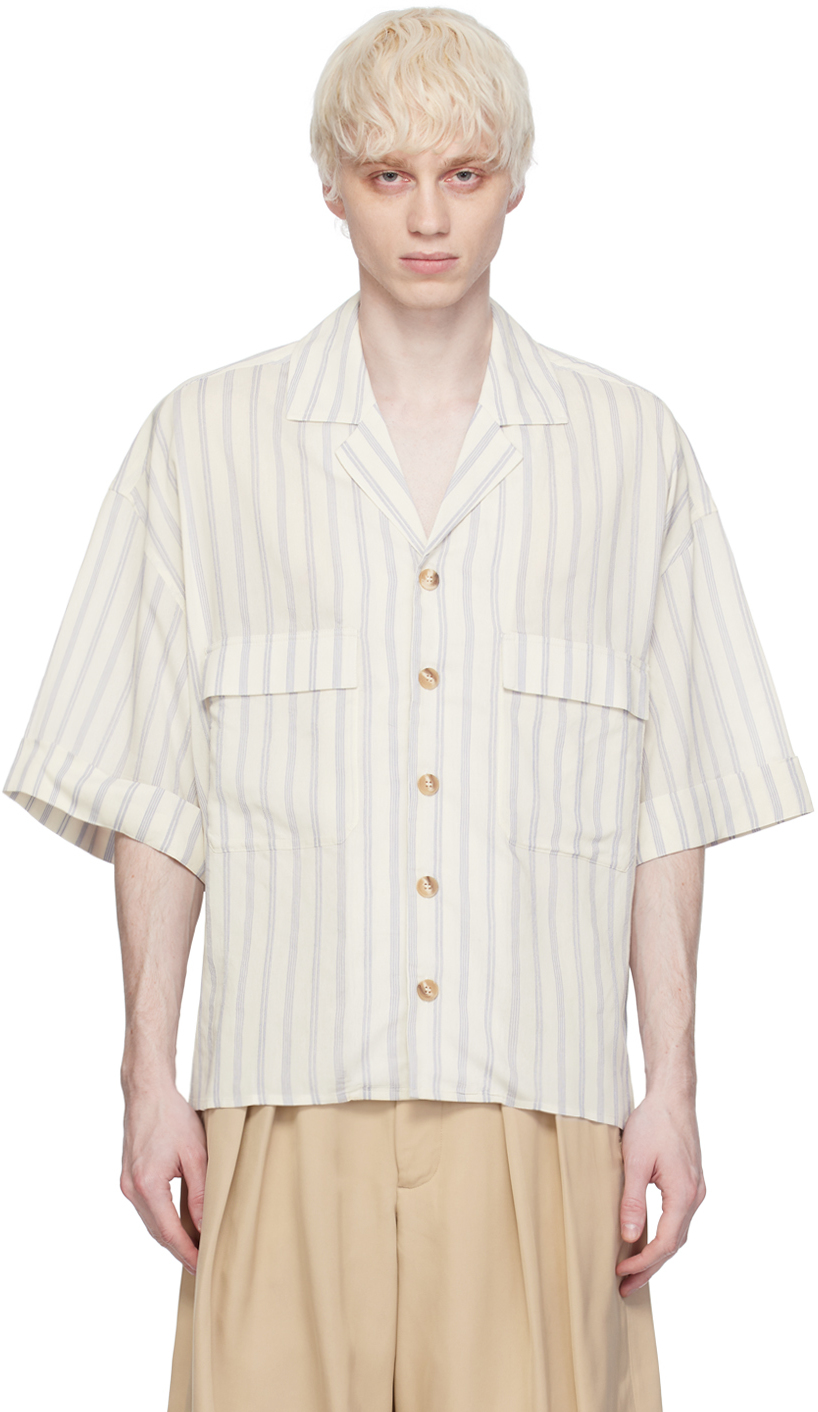 White Bowling Shirt by King & Tuckfield on Sale