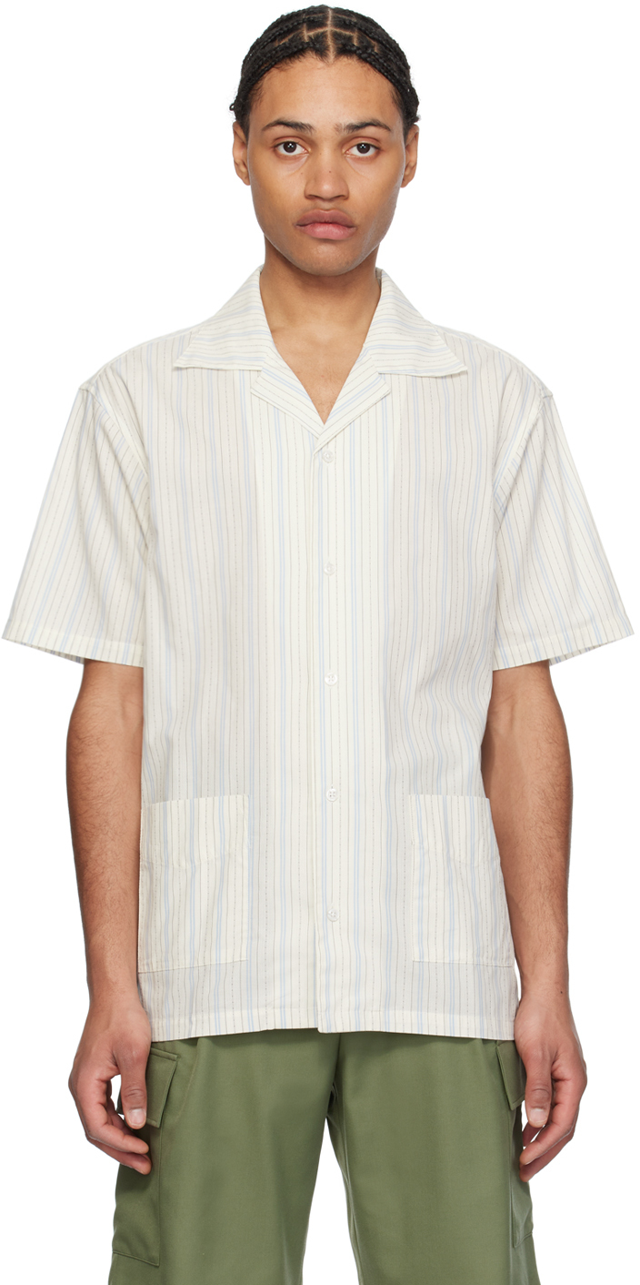 Off-White & Blue 'La Chemise Rayée' Shirt by Drôle De