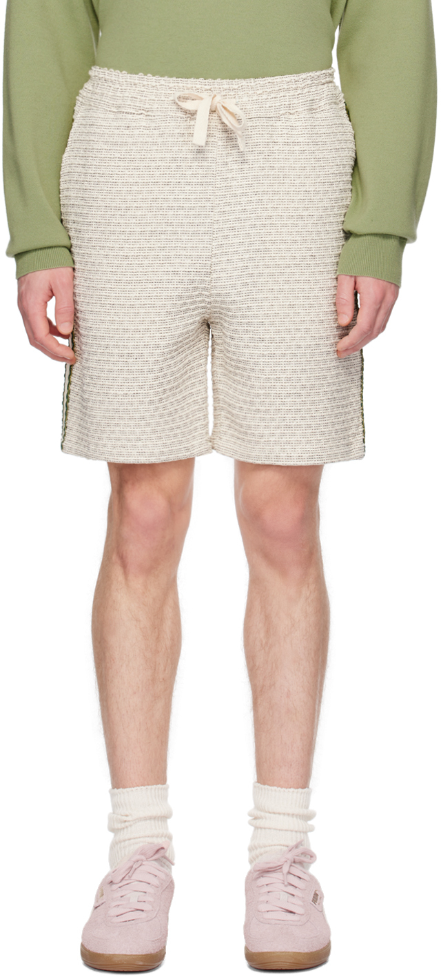 Shop Drôle De Monsieur Beige 'le Short Tweed' Shorts