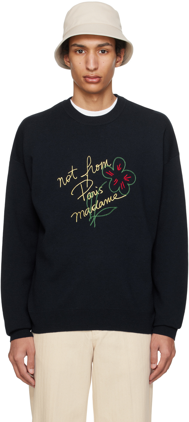 Navy 'La Maille Slogan Esquisse' Sweater