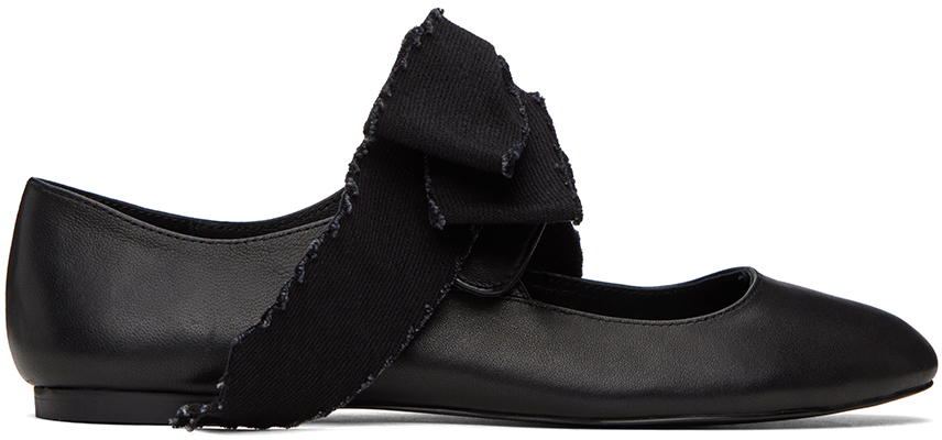 Black Strap Ballerina Flats