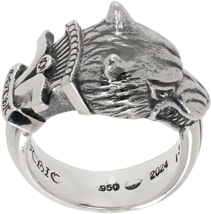 Silver Wolf Dagger Ring