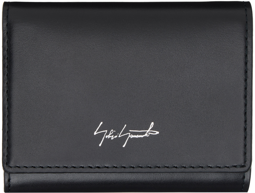 Yohji Yamamoto Black Compact Wallet In 1 Black