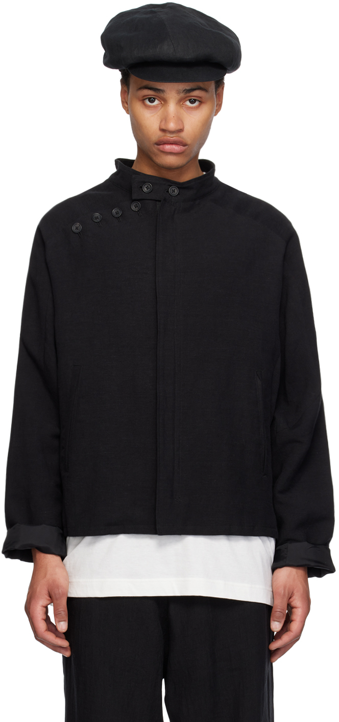 Shop Yohji Yamamoto Black Embroidered Jacket In 1 Black