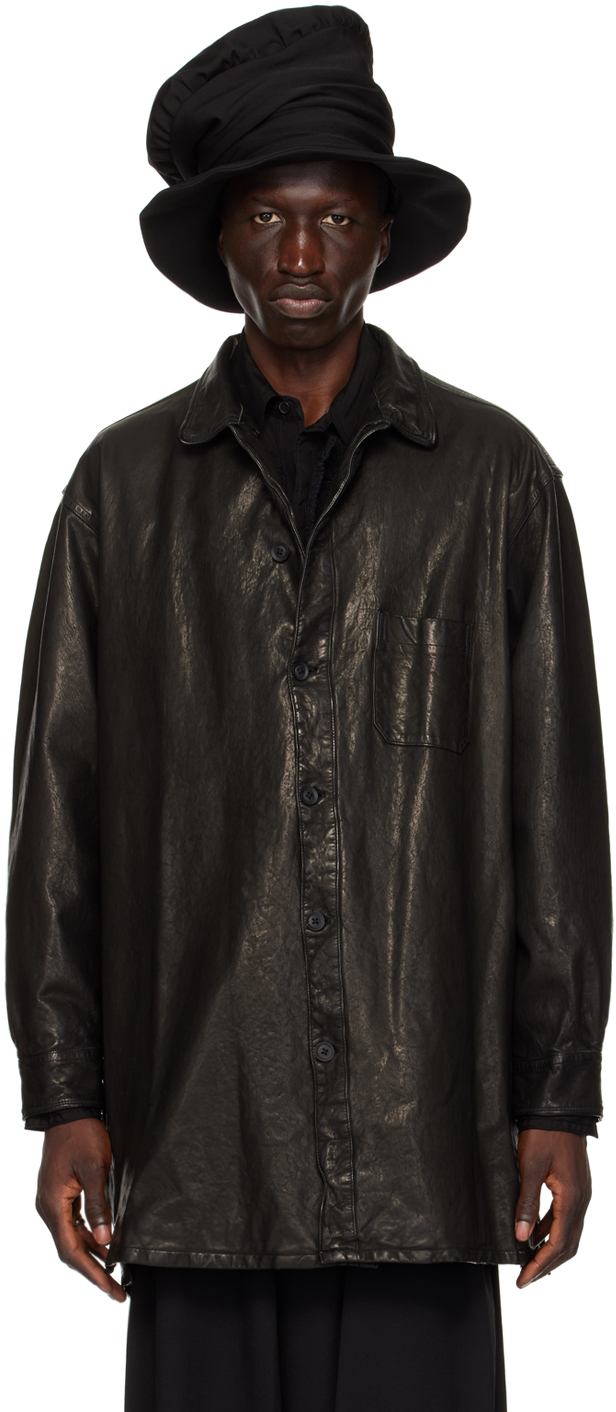 Black Isamu Katayama Backlash Edition Leather Jacket by YOHJI YAMAMOTO on  Sale