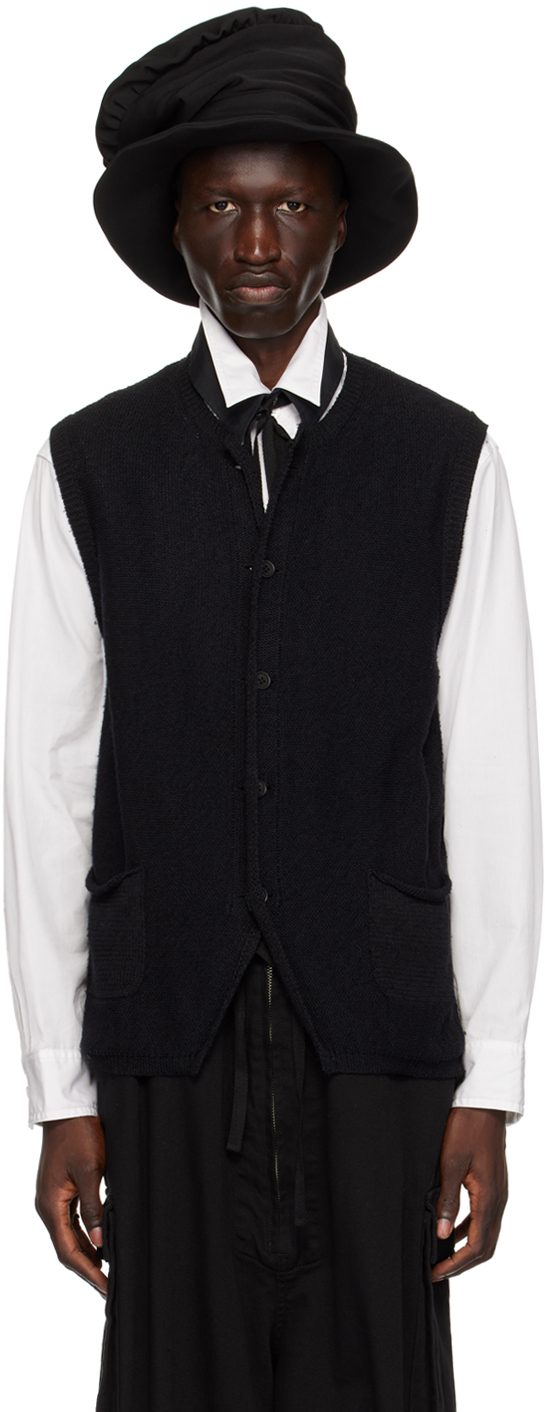 Shop Yohji Yamamoto Black Reversible Vest In 1 Black