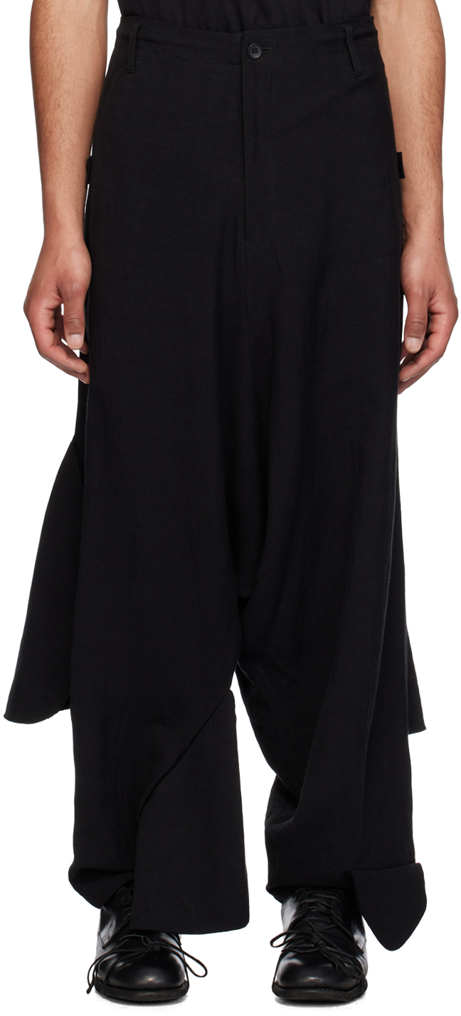 Shop Yohji Yamamoto Black Sarouel Cargo Pants In 1 Black