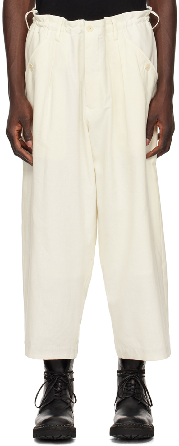 White Tuck Trousers