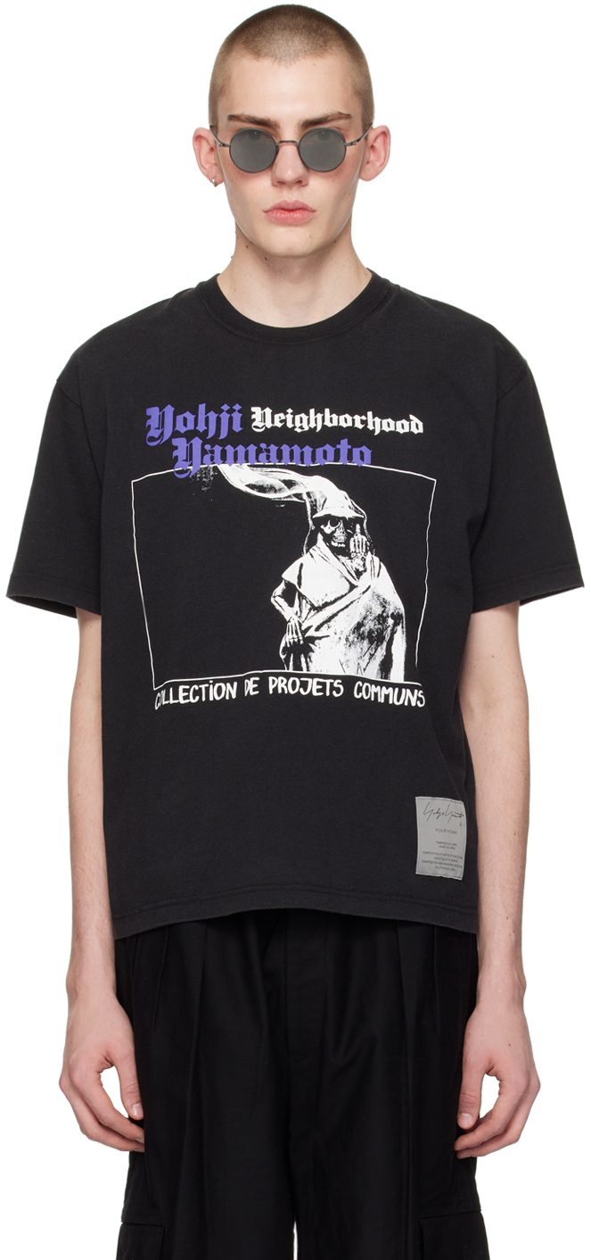 Yohji Yamamoto Black Neighborhood Edition T-shirt In 2 Black