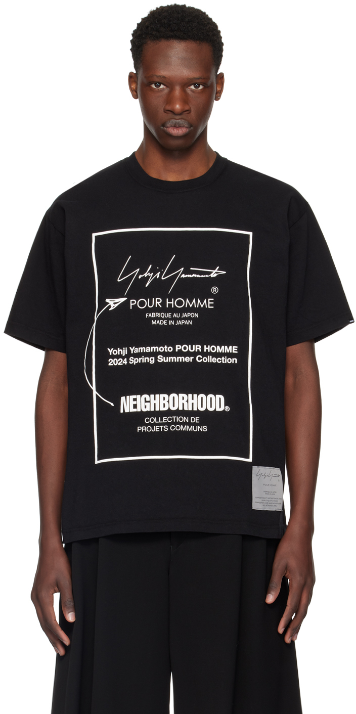 Shop Yohji Yamamoto Black Neighborhood Edition T-shirt In 2 Black