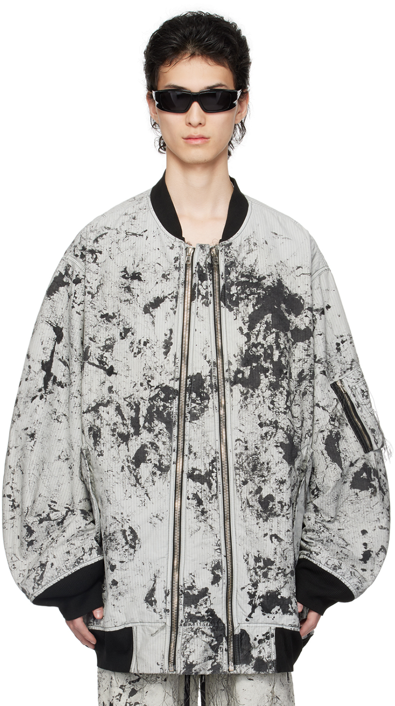 NICOLAS ANDREAS TARALIS: Gray Oversized Bomber Jacket | SSENSE