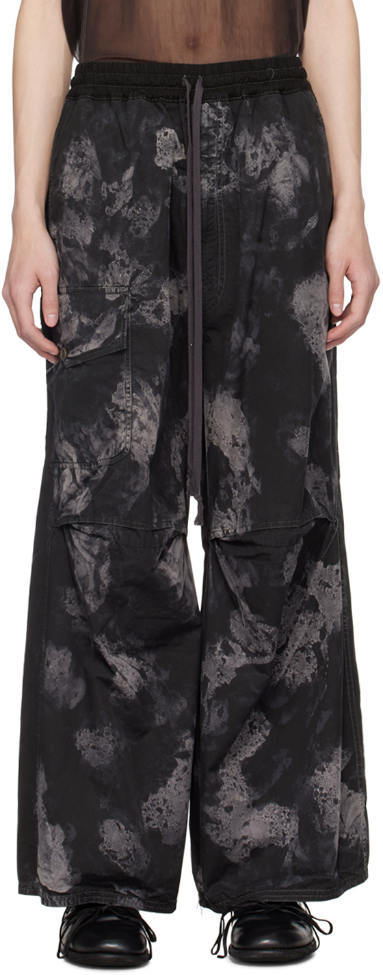 Nicolas Andreas Taralis Black Printed Trousers In 0 Cm Dark Camo
