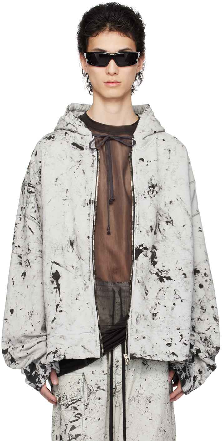 Nicolas Andreas Taralis dark blue slanted jacket with black