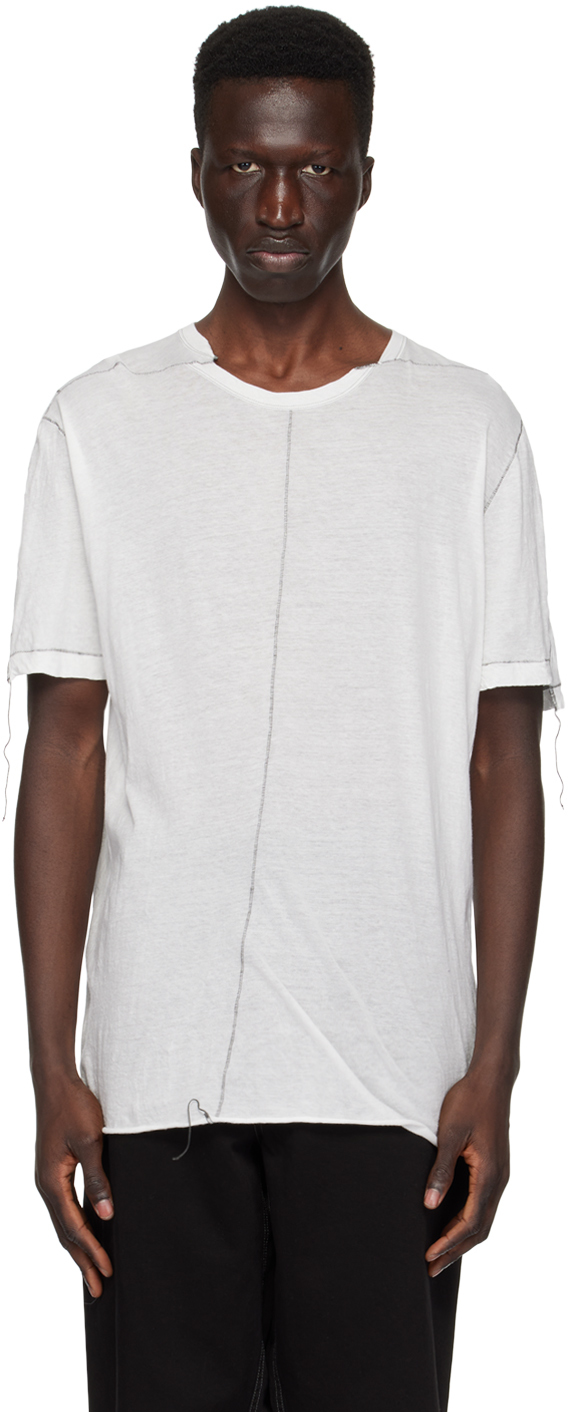 Nicolas Andreas Taralis Off-white Thread T-shirt In 8 Ecru