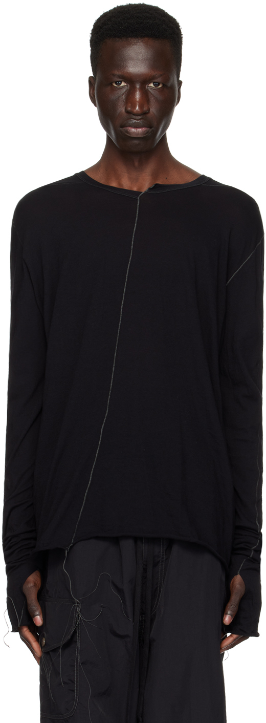 Nicolas Andreas Taralis Black Thread Long Sleeve T-shirt In 0 Black
