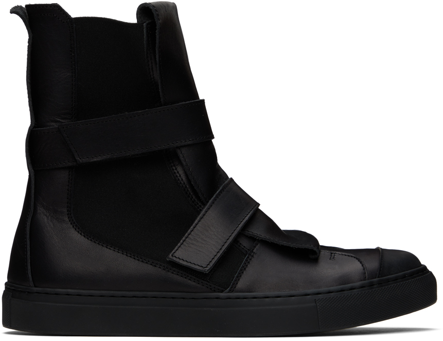 Nicolas Andreas Taralis Black Velcro Strap Sneakers In 0 Black