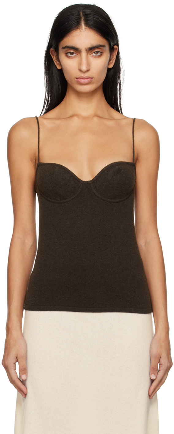 Lisa Yang Brown Alicia Camisole In Wo Wood