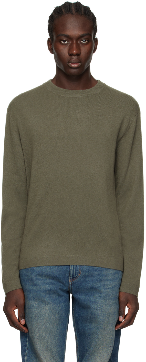 Lisa Yang Khaki 'the Mason' Sweater In Fe Fern