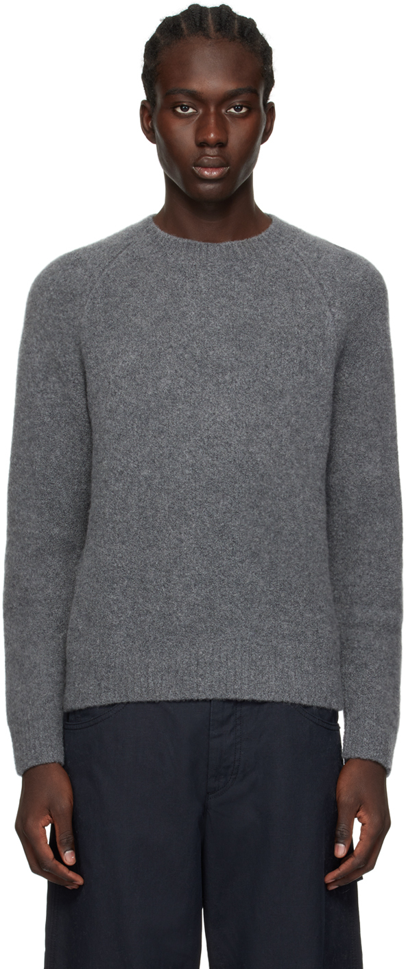 Lisa Yang Grey 'the Zion' Jumper In Gx Graphite Boucle