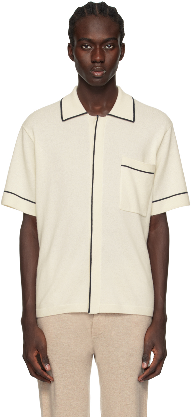 Lisa Yang Off-white 'the Oliver' Polo In Cv Cream/ink