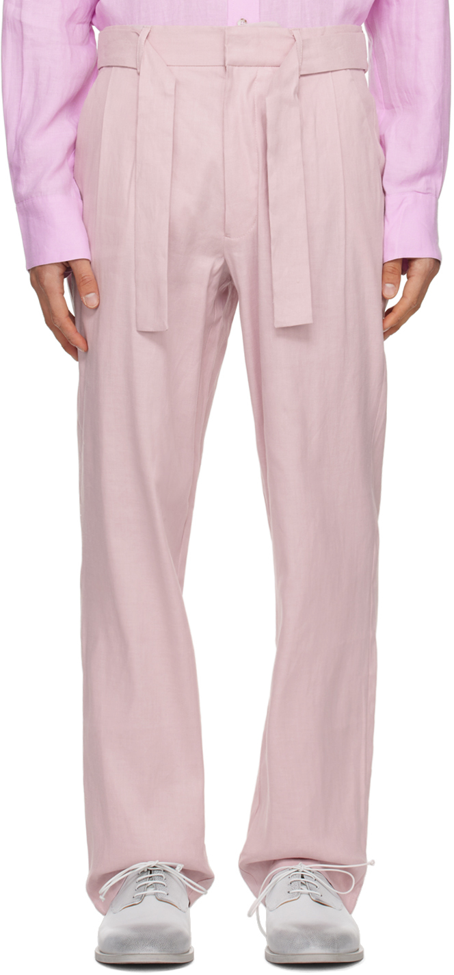 Shop Commas Pink Tailored Trousers In Fresco Quartz