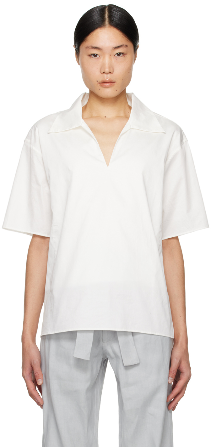 Commas White Spread Collar Shirt