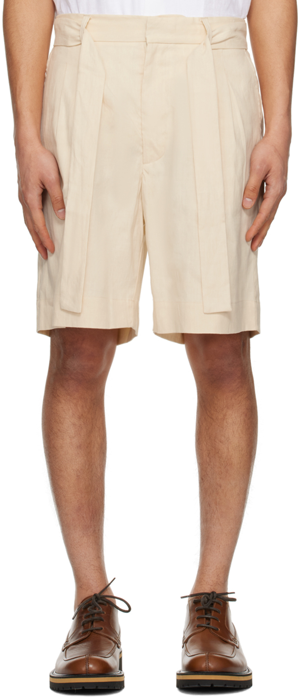 Shop Commas Off-white Tailored Shorts In Cream