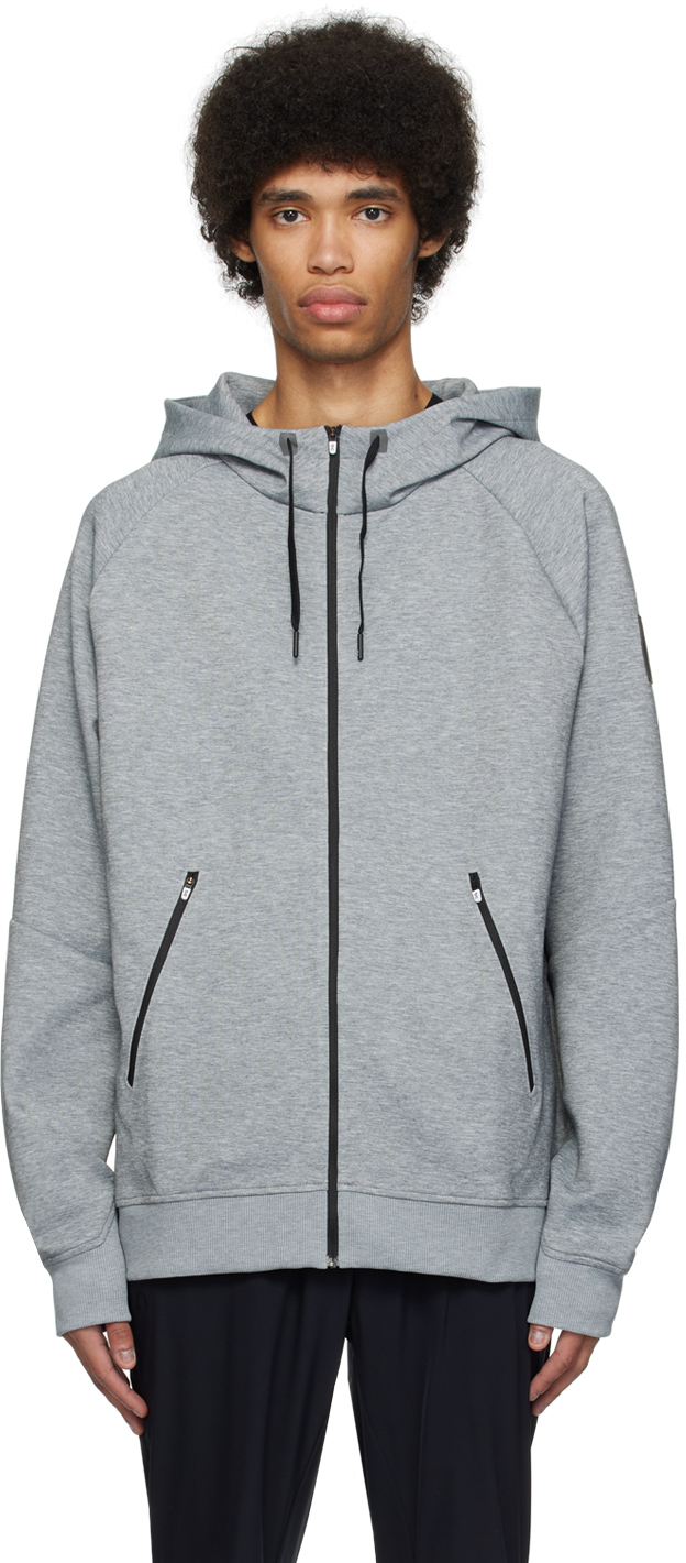 Shop On Gray Zipped Hoodie In Grey