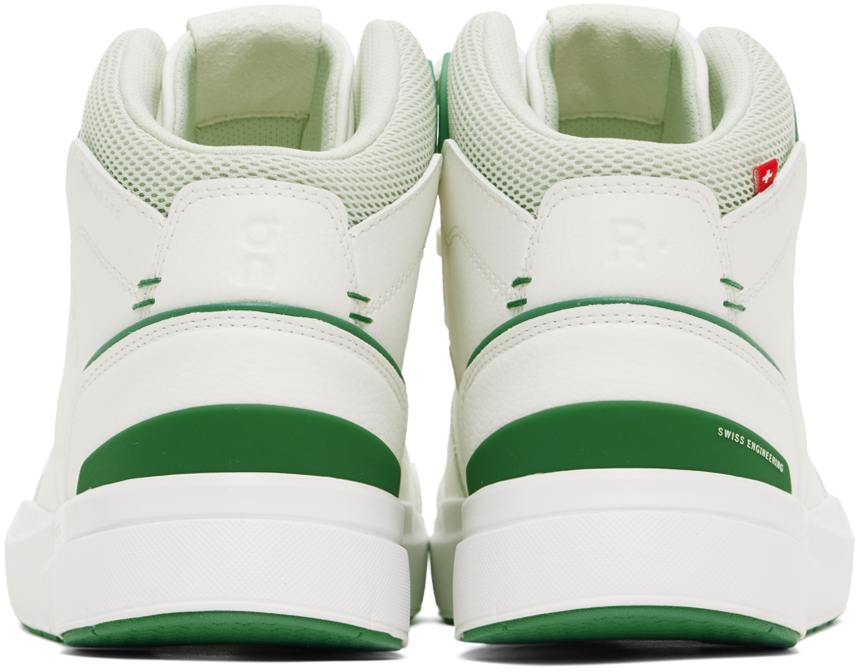 On White 'the Roger' Clubhouse Mid Sneakers In White | Green