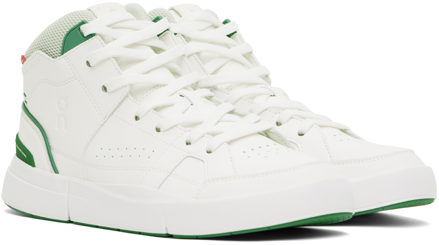 On White 'the Roger' Clubhouse Mid Sneakers In White | Green