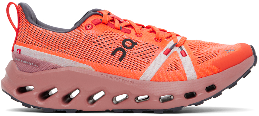 On Orange Cloudsurfer Trail Sneakers In Flame | Dustrose