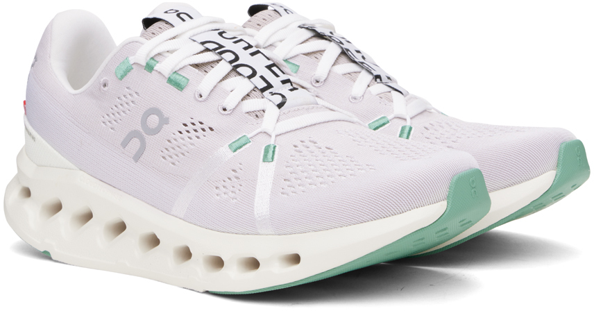 On Beige & Purple Cloudsurfer Sneakers In Pearl | Ivory