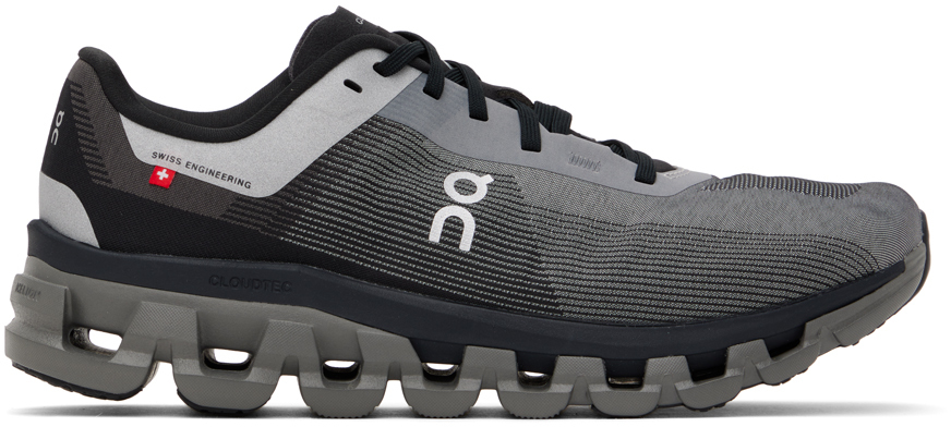 Shop On Gray & Black Cloudflow 4 Sneakers In Pearl | Black