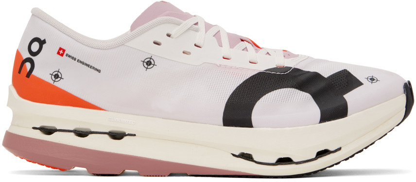 On White & Pink Cloudbloom Echo 3 Sneakers In White | Flame
