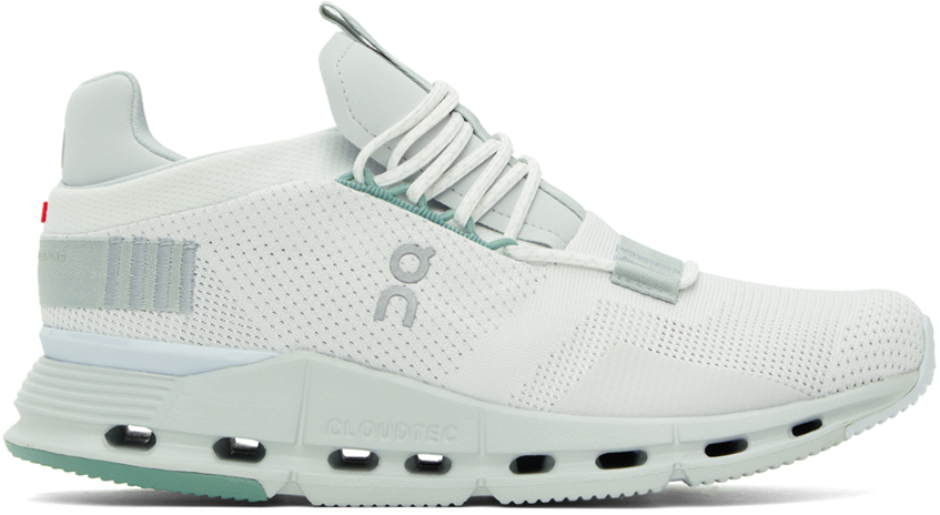Shop On Gray & Green Cloudnova Sneakers In Undyed-white | Glaci