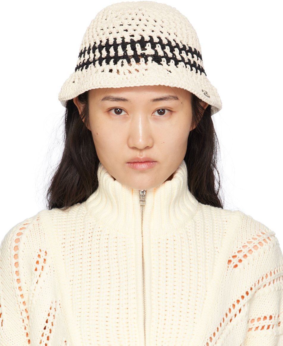 Kijun Off-white Crochet Bucket Hat In Ivory