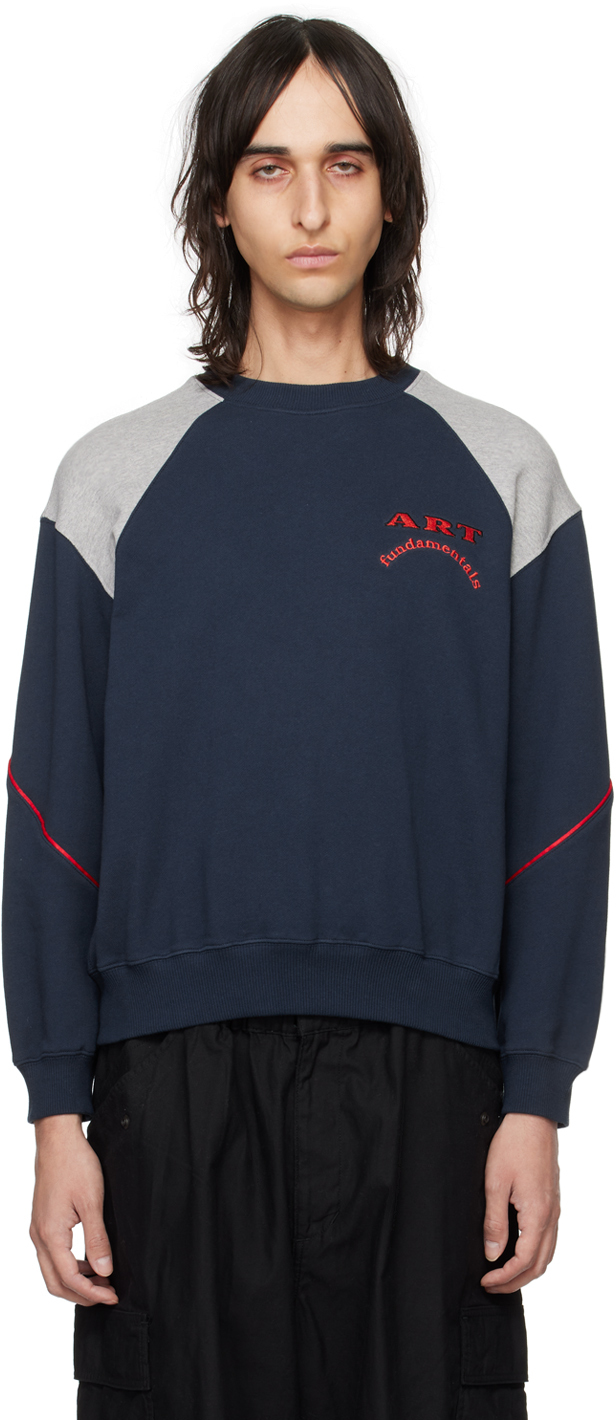Kijun Navy Art School Sweatshirt In Navy/ Grey