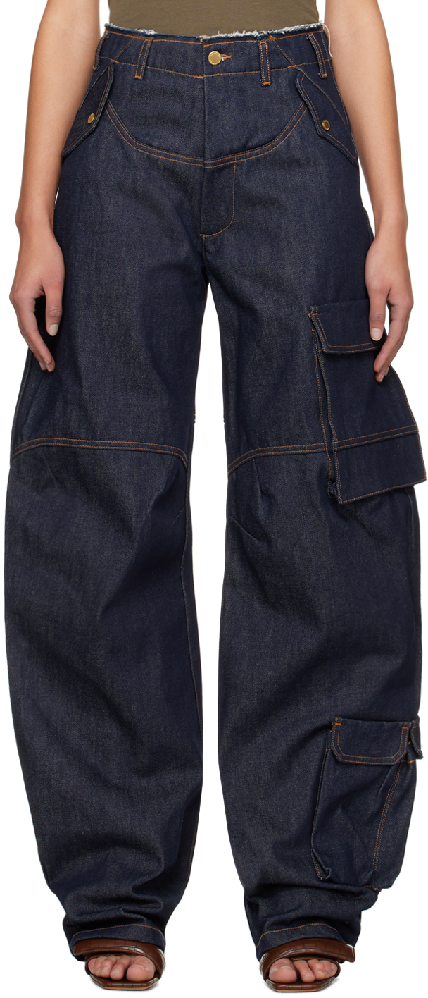 Shop Darkpark Indigo Rosalind Jeans In Raw Blue Denim