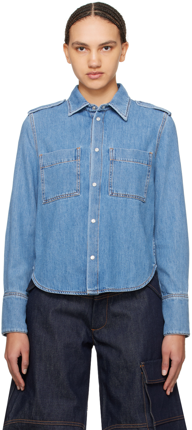 DARKPARK 売れ筋商品|||ダークパーク シャツ トップス レディース Denim shirts Blue Blue Glenn Denim Shirt by DARKPARK on Sale
