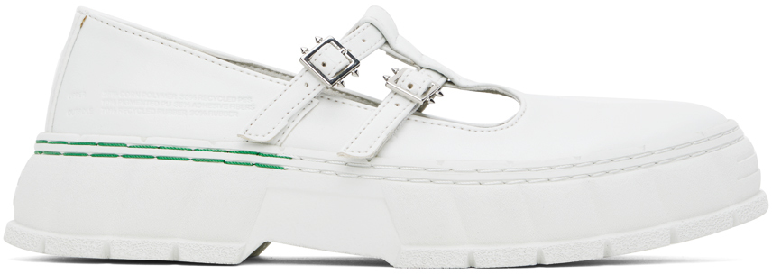 Shop Viron White 2001 Apple Mary Jane Loafers In 100 White