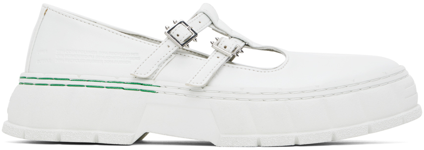 White 2001 Apple Mary Jane Loafers