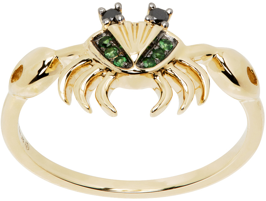 Yvonne Léon Gold Mini Crabe Ring