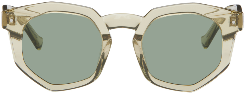 Shop Grey Ant Yellow Composite Sunglasses In Vintage Clear/olive