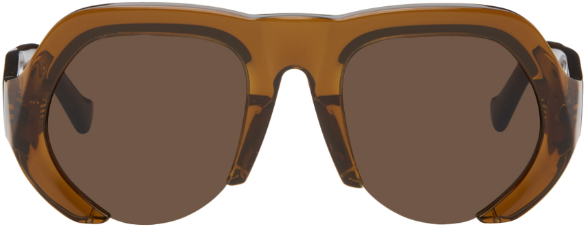 Shop Grey Ant Brown Sphere Sunglasses In Translucent Brown