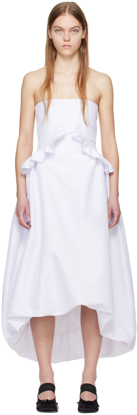 Shop Kika Vargas Ssense Exclusive White Jane Midi Dress