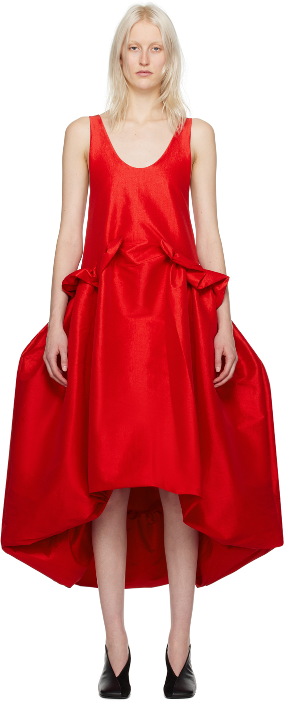 Kika Vargas Ssense Exclusive Red Ramya Maxi Dress