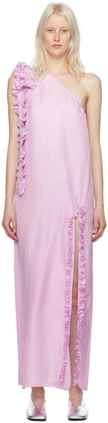 Kika Vargas Pink Aretha Maxi Dress In Lavender